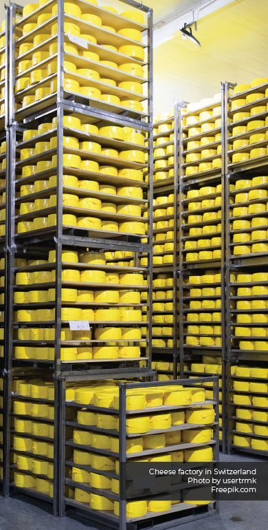 Cheese factory in Switzerland